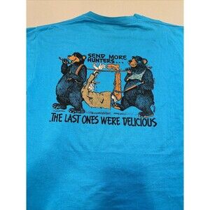 Vintage 1990s “Send More Hunters” T Shirt Men’s Size M Bears Animals Novelty